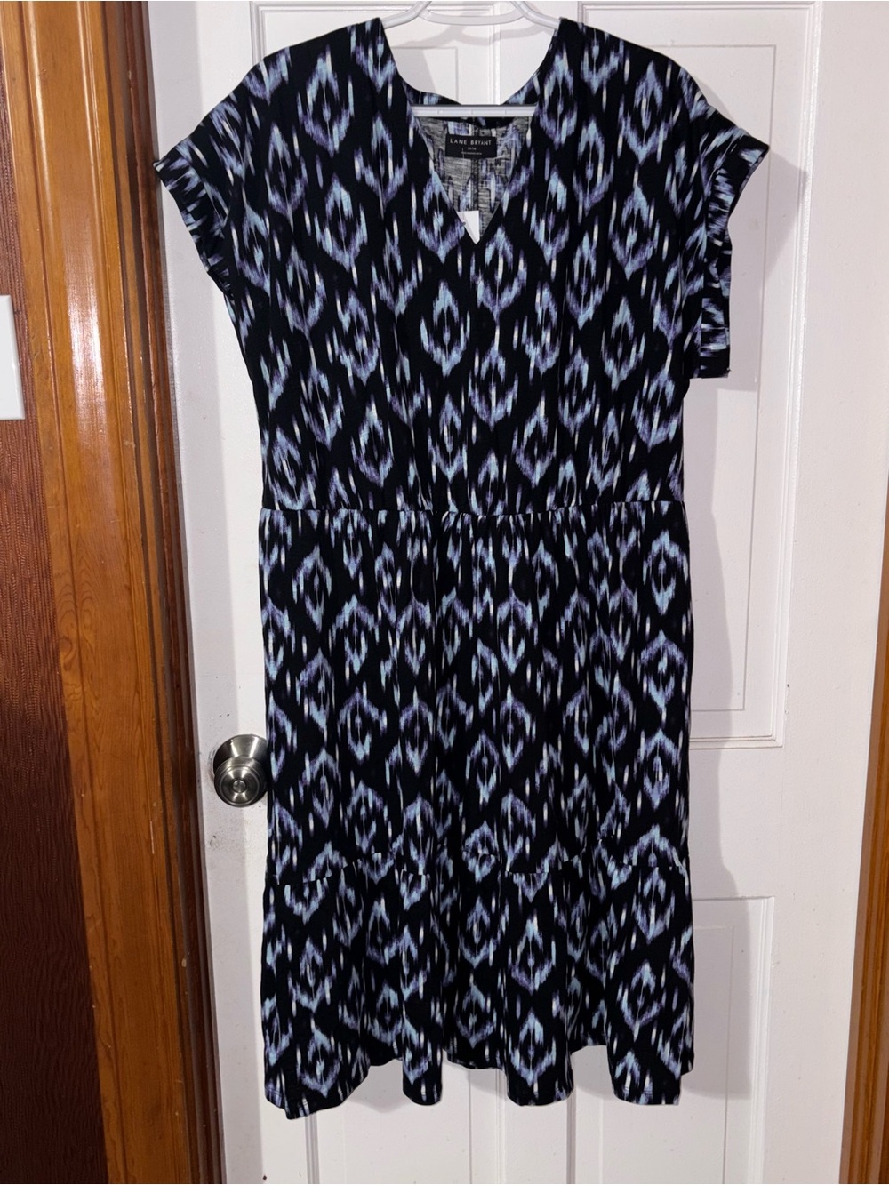 Lane Bryant Black and White Ikat Midi Dress